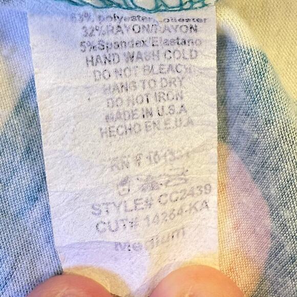 VTG Y2K Charlottee Russe medium turquoise dress floral lace coquette cottage USA - Picture 7 of 7